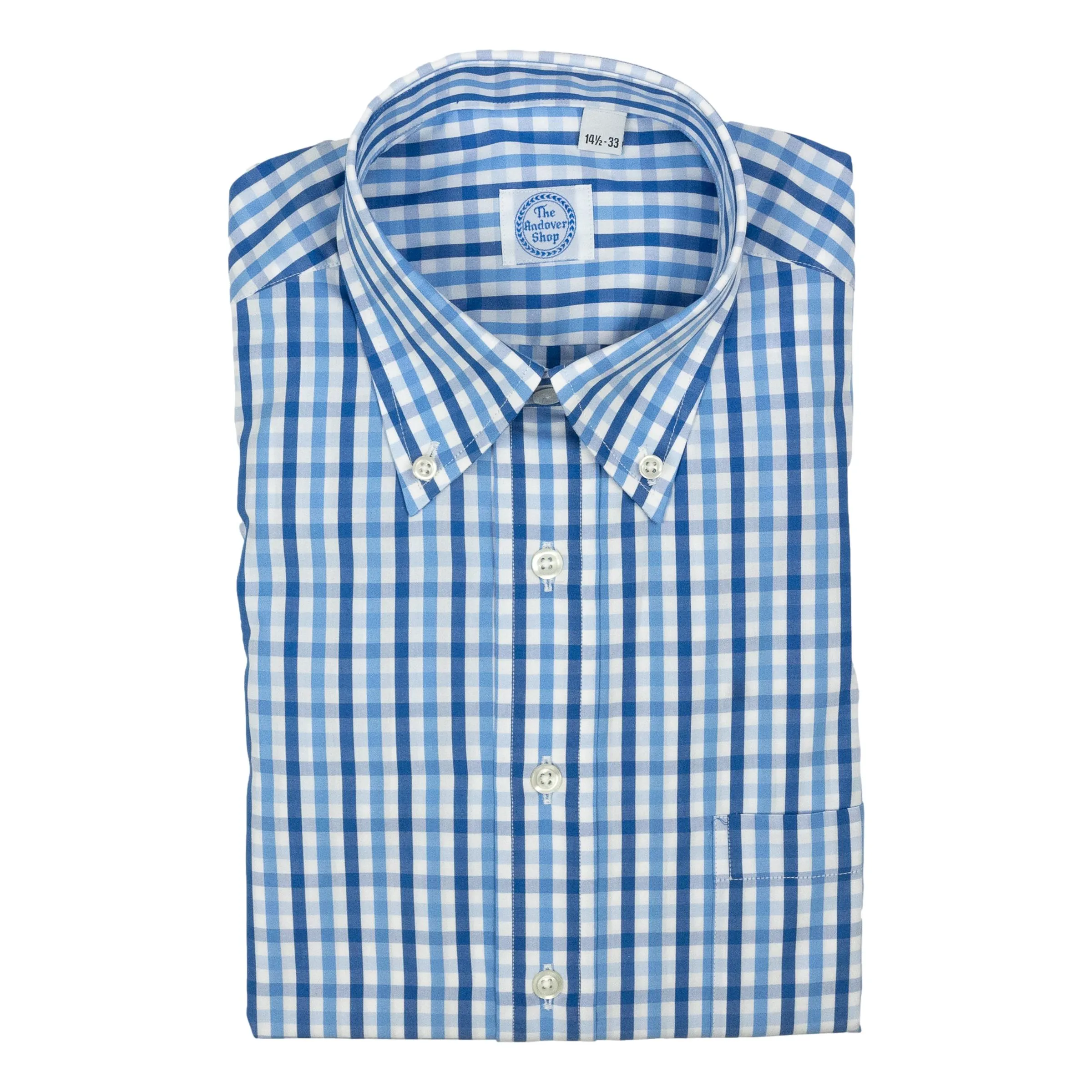 Light Blue and Navy Gingham Button Down Sport Shirt sold by The Andover Shop