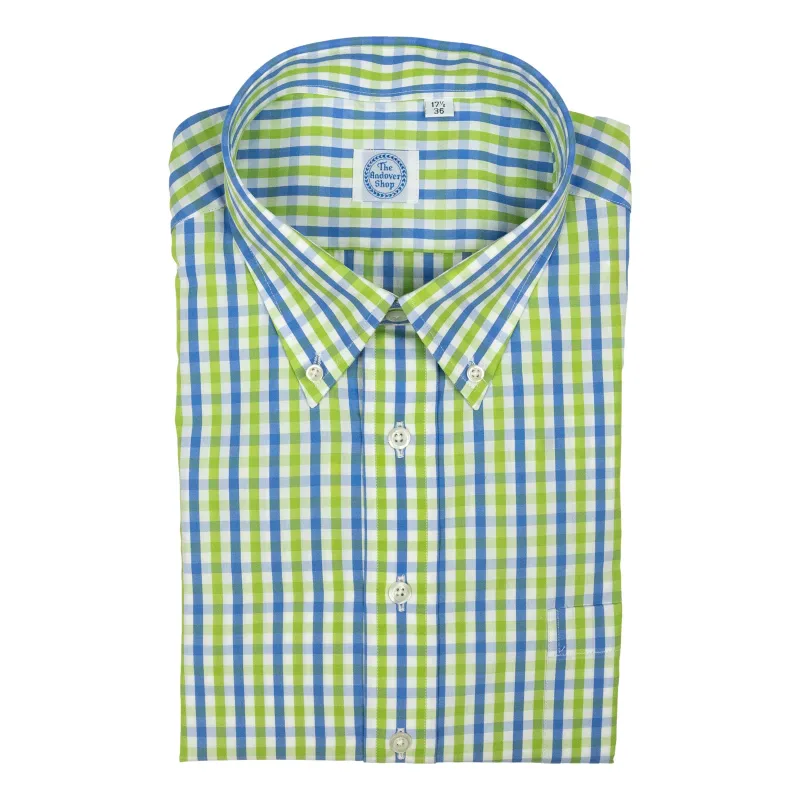 Light Green and Blue Gingham Button Down Sport Shirt sold by The Andover Shop