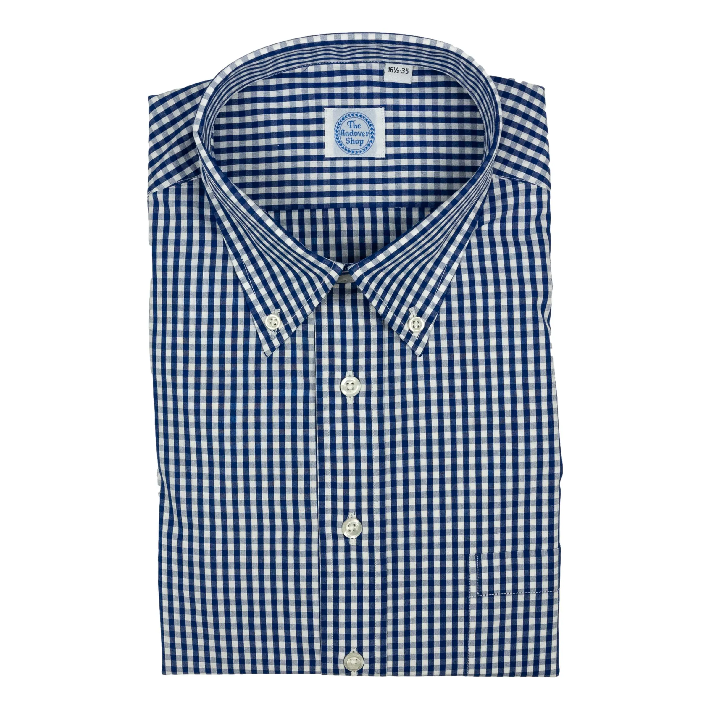 Navy Blue Gingham Button Down Sport Shirt sold by The Andover Shop