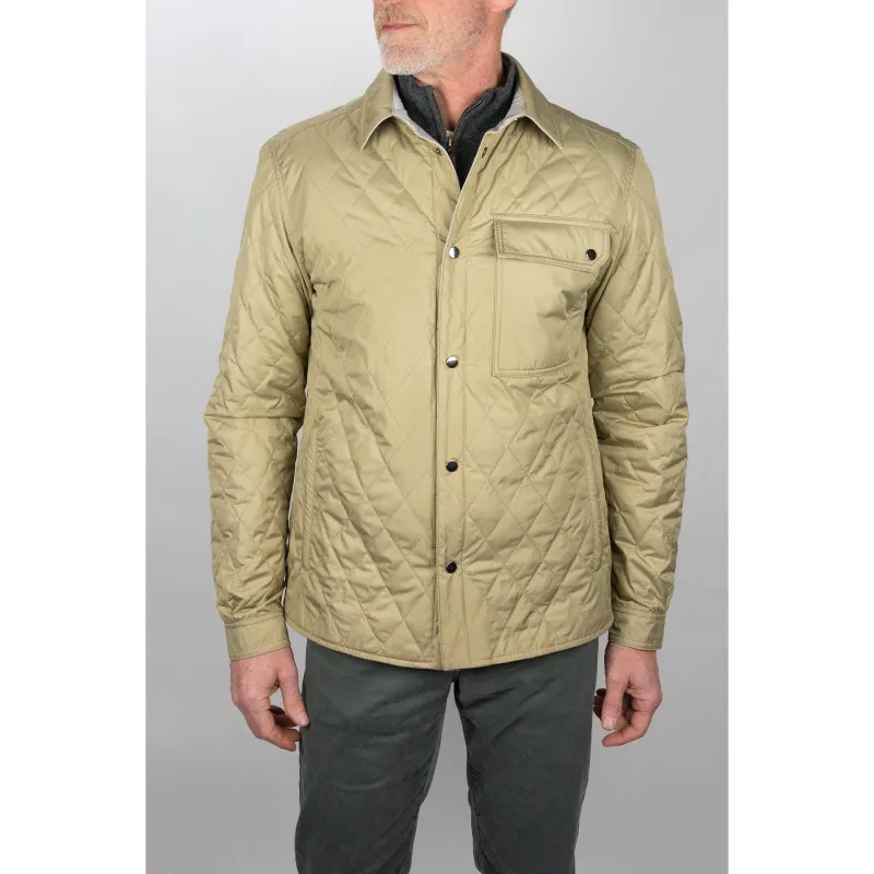 Sand Diamond Quilted Shirt Jacket sold by The Andover Shop