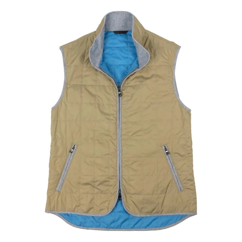 Beige Theo Waterville Quilted Vest sold by The Andover Shop
