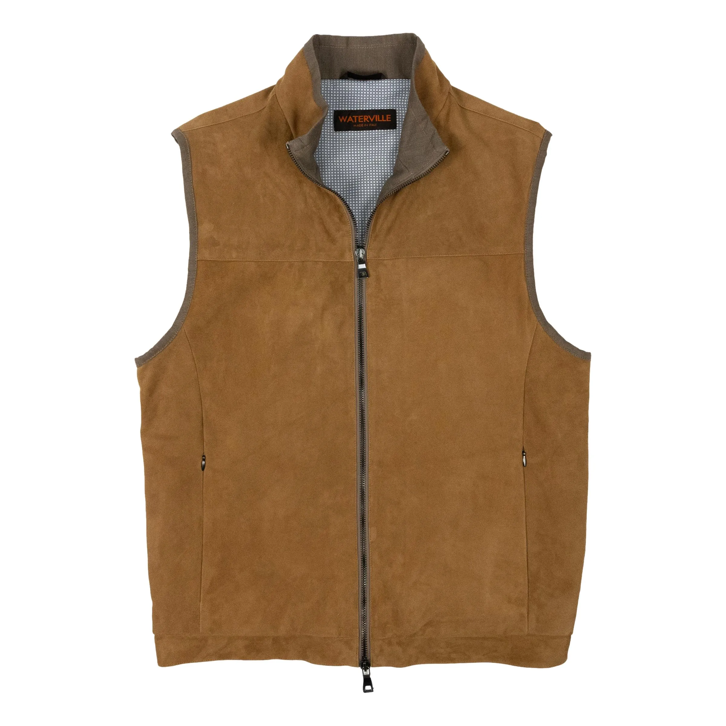 Tan Suede Waterville Vest sold by The Andover Shop