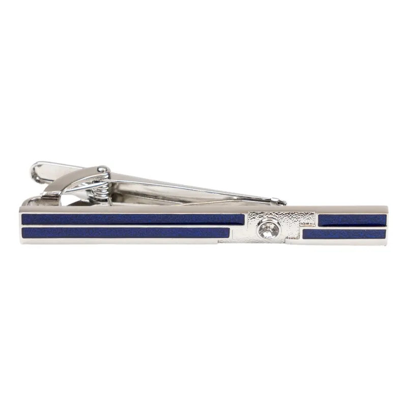 Navy Enamel Crystal Tie Bar sold by The Andover Shop