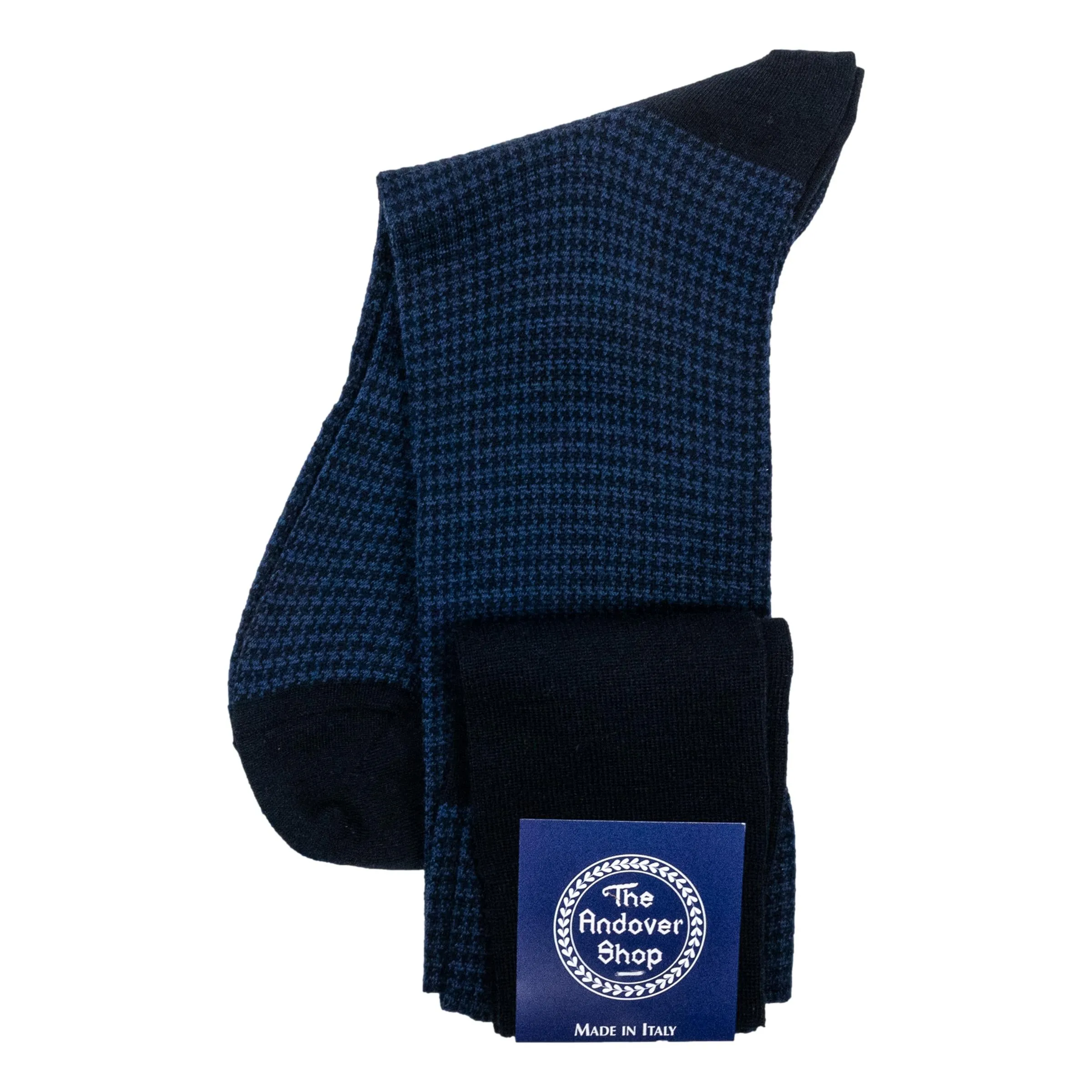 Over the Calf Houndstooth Wool Dress Socks sold by The Andover Shop product image thumbnail 2