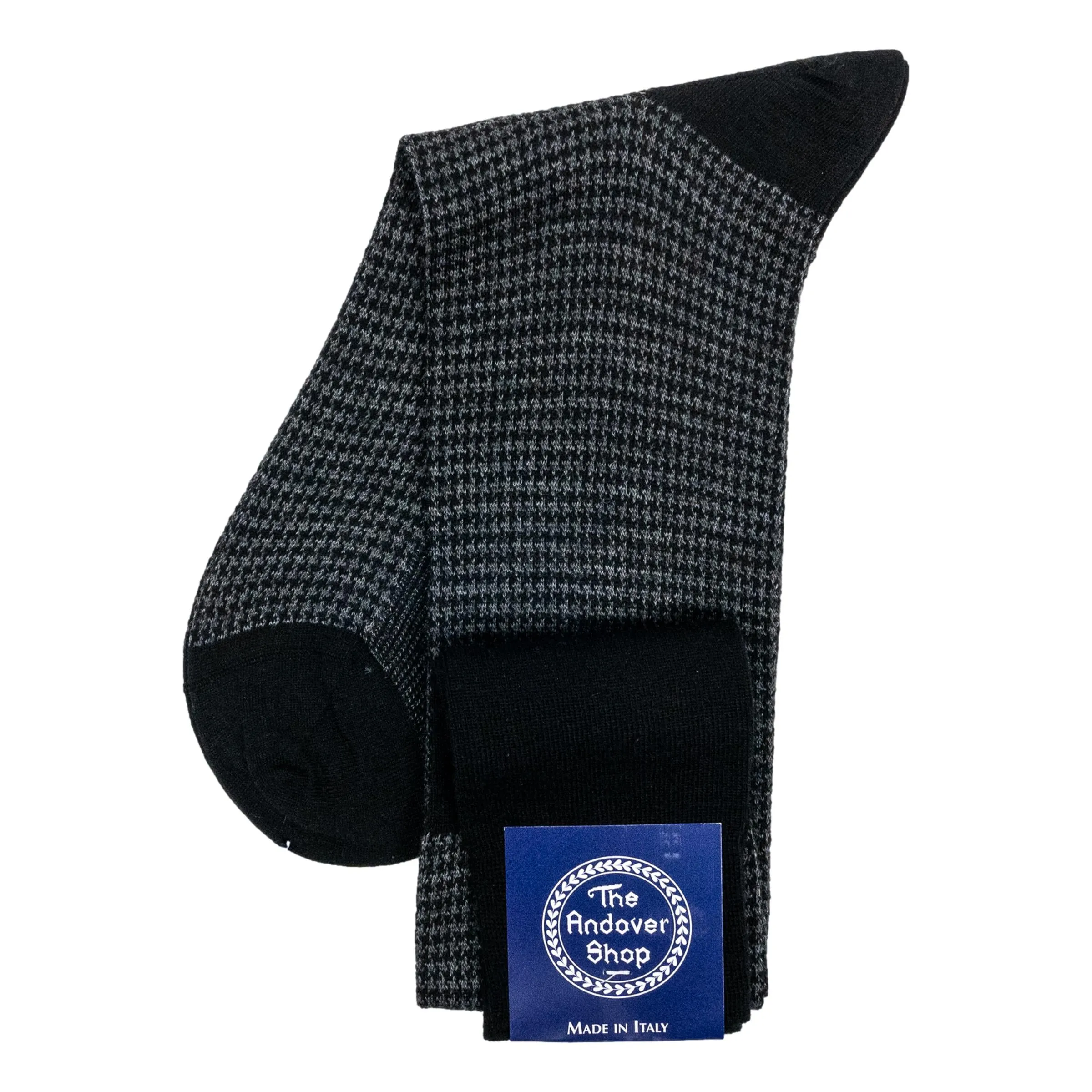 Over the Calf Houndstooth Wool Dress Socks sold by The Andover Shop
