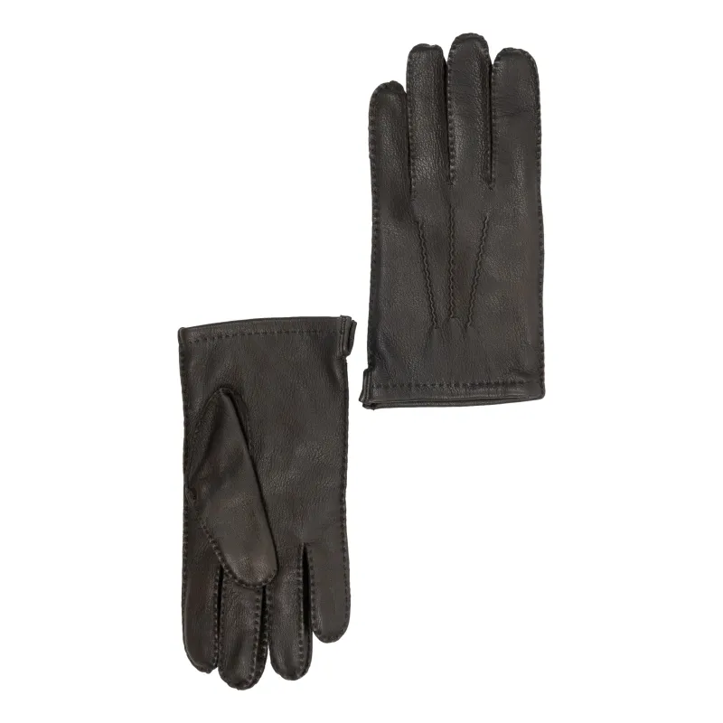 Men's Handsewn Deerskin Gloves with Cashmere Lining and Side Vent sold by The Andover Shop