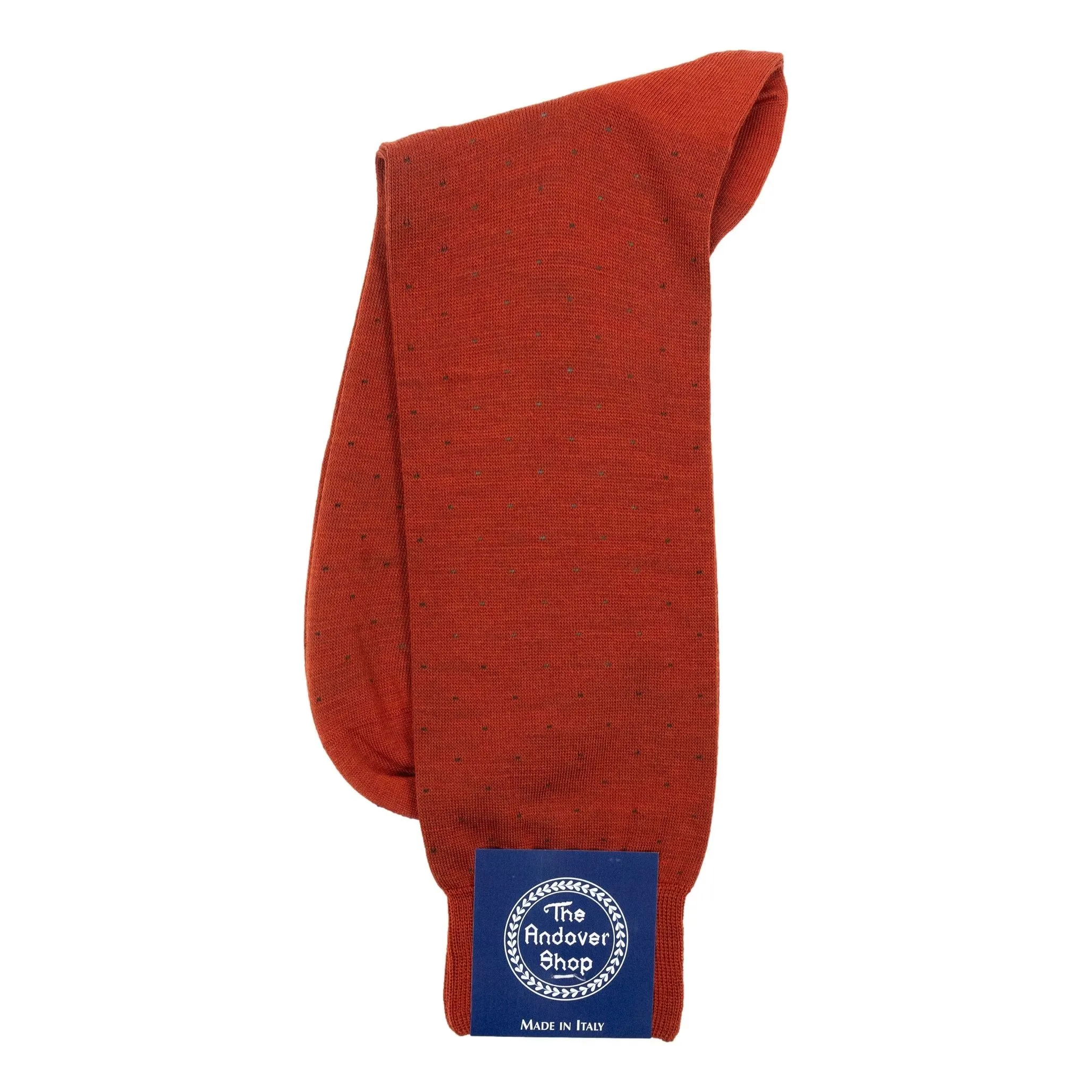 Mid-Calf Pin Dot Wool Dress Sock sold by The Andover Shop