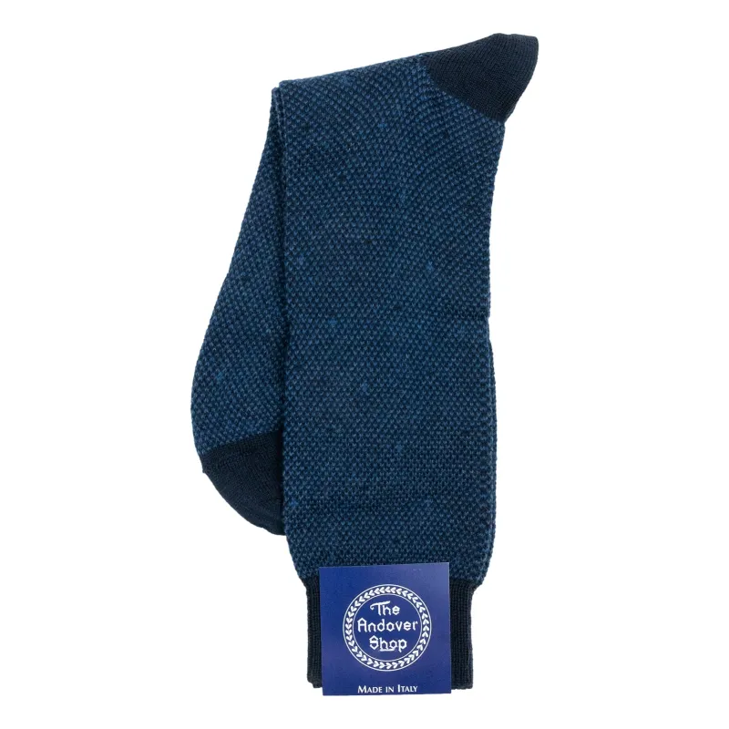 Mid-Calf Wool and Cashmere Birdseye Dress Sock sold by The Andover Shop