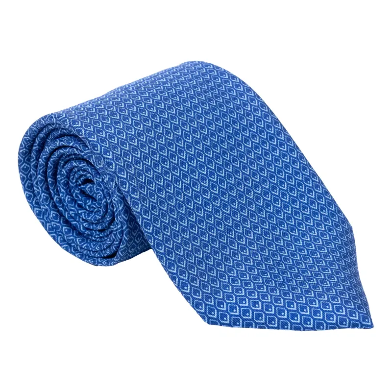 Diamond and Pin Dot Print Silk Tie made by The Andover Shop