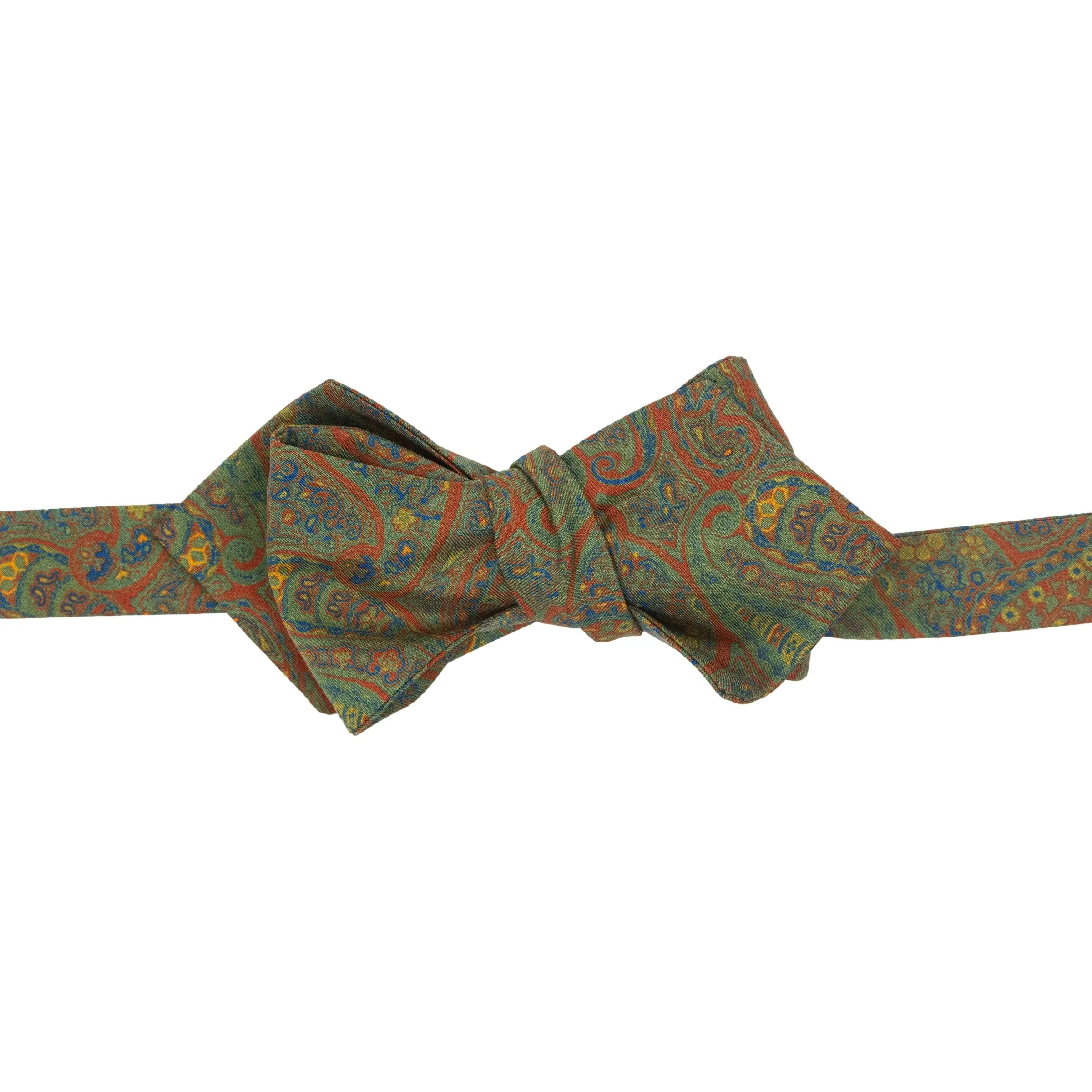 Classic Paisley Print Silk Pointed End Bow Tie sold by The Andover Shop product image thumbnail 2