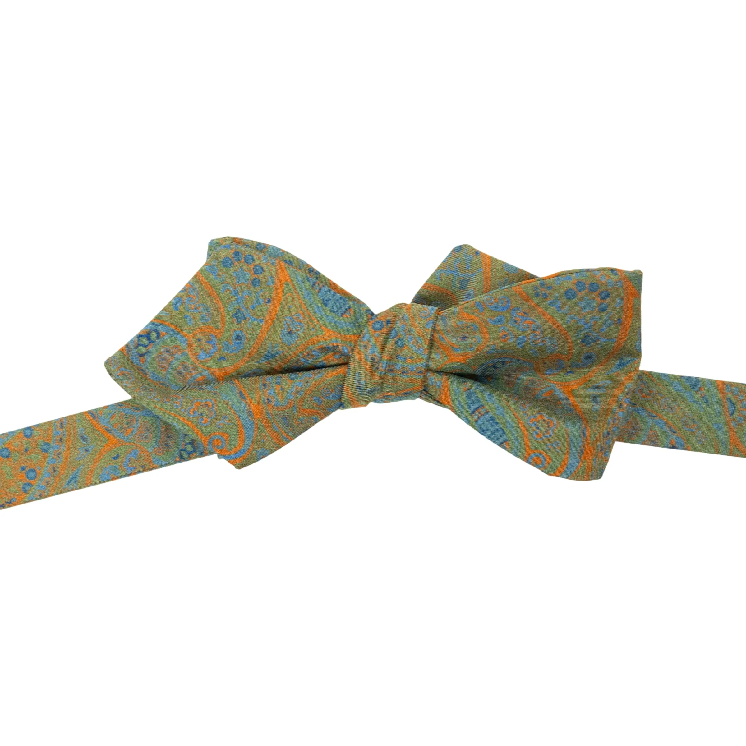 Classic Paisley Print Silk Pointed End Bow Tie sold by The Andover Shop