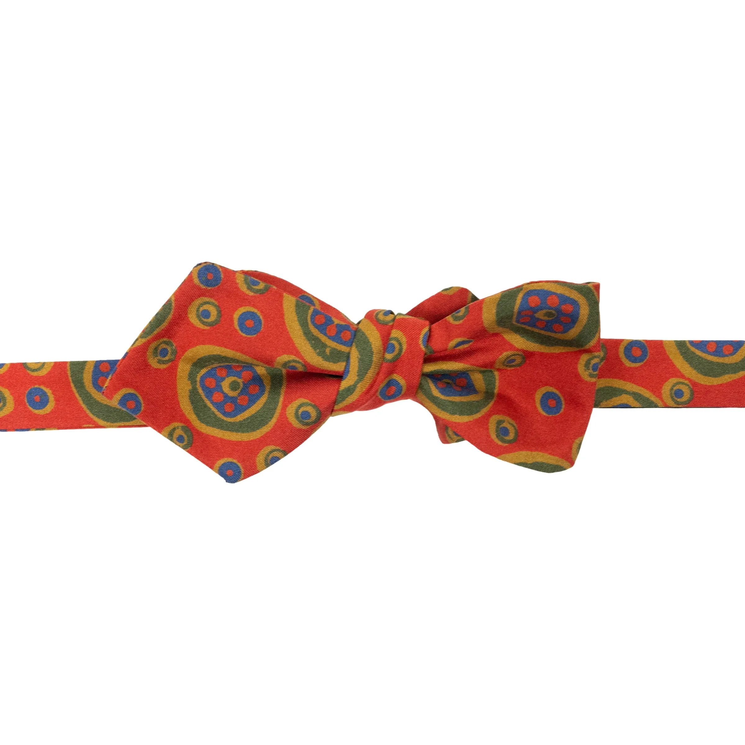 Abstract Circle Print Silk Pointed End Bow Tie sold by The Andover Shop