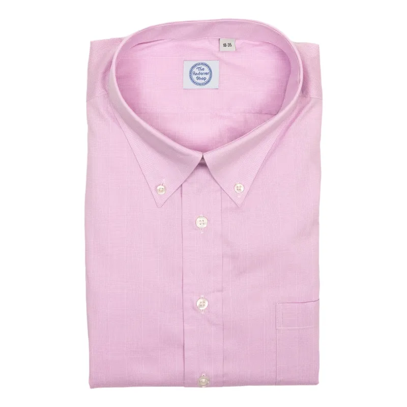 Pink Prince of Wales Button Down Dress Shirt sold by The Andover Shop
