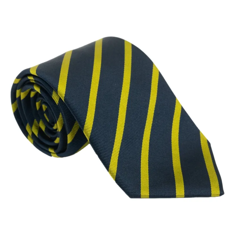 Navy and Citron Repp Stripe Silk Tie sold by The Andover Shop