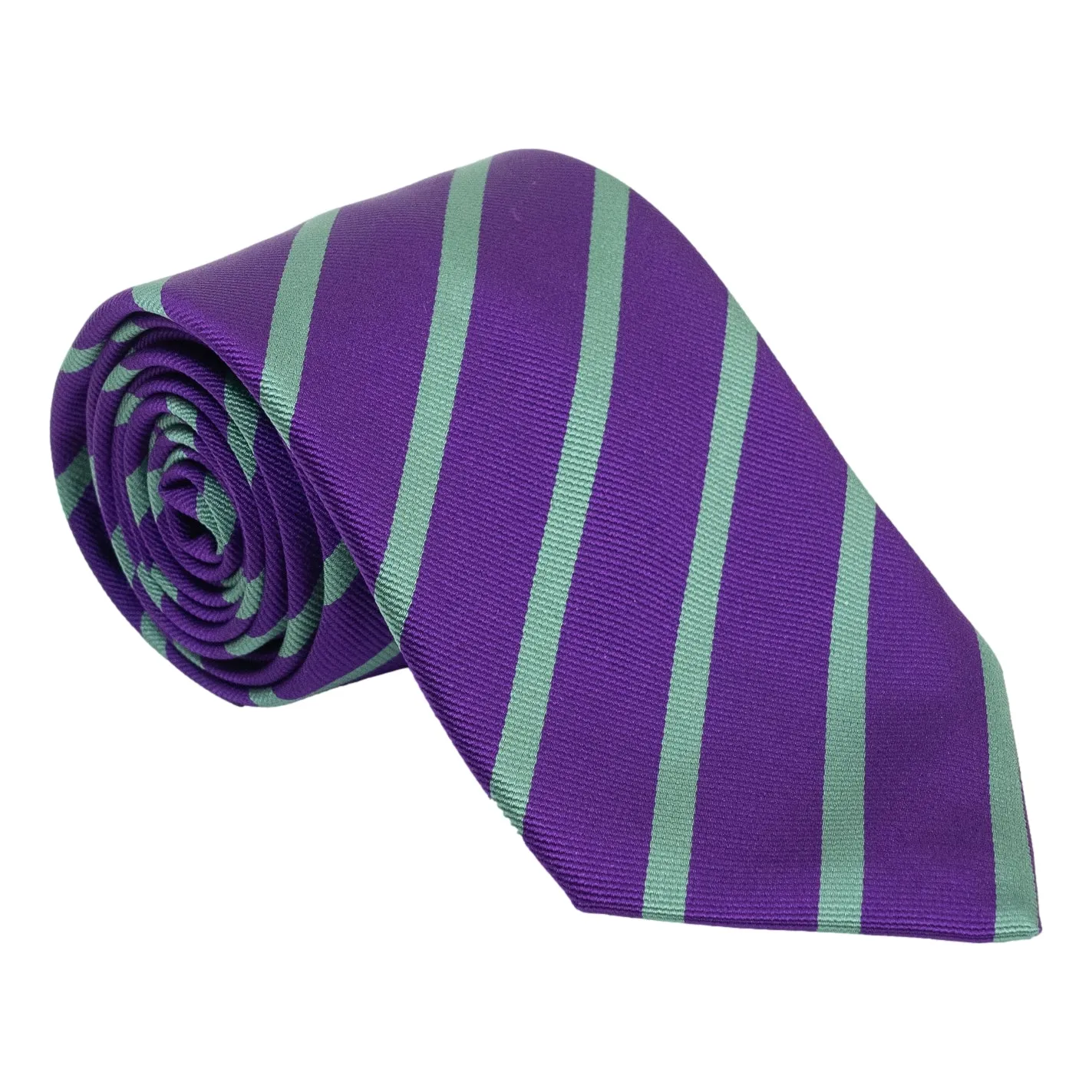 Purple and Teal Repp Stripe Silk Tie sold by The Andover Shop