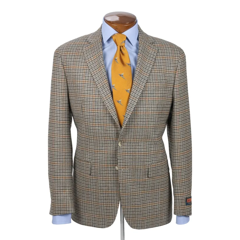 Tan and Grey Wool and Cashmere Houndstooth Sport Coat sold by The Andover Shop