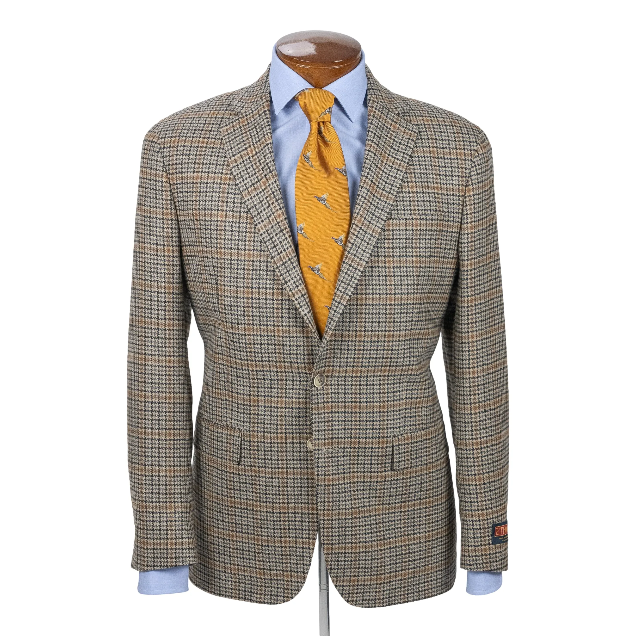 Tan and Grey Wool and Cashmere Houndstooth Sport Coat sold by The Andover Shop