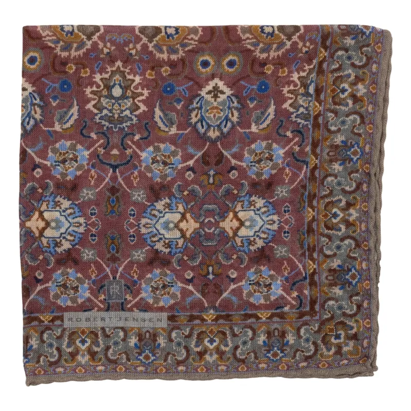 Abstract Perugia Print Wool and Silk Pocket Square sold by The Andover Shop
