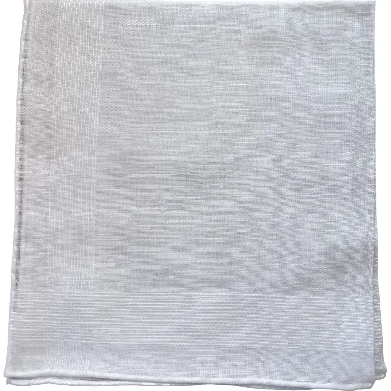 Bethunes White Cotton Pocket Square sold by The Andover Shop
