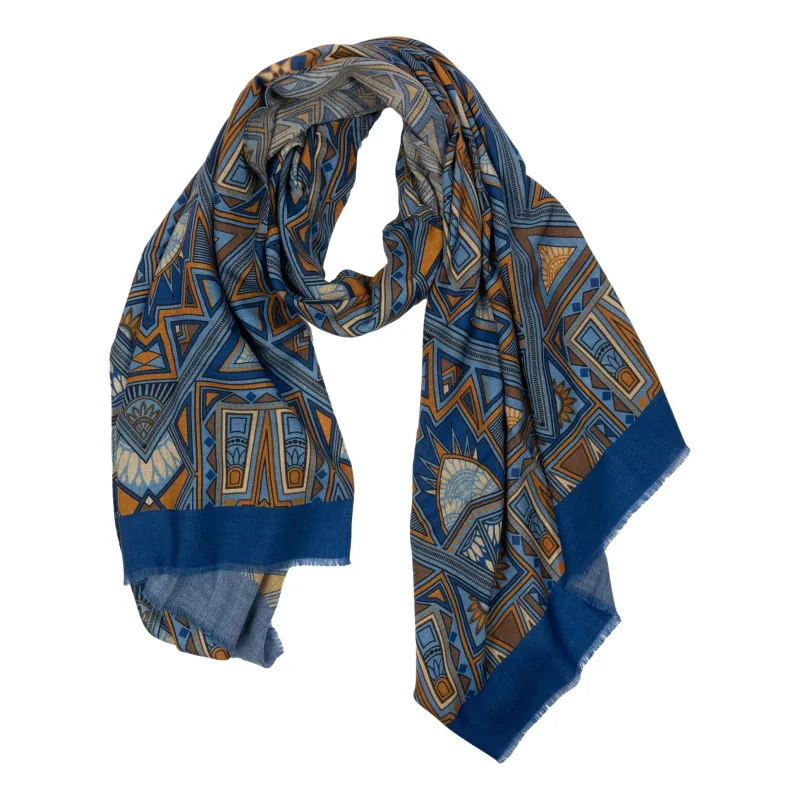Mosaic Patterned Wool Scarf sold by The Andover Shop