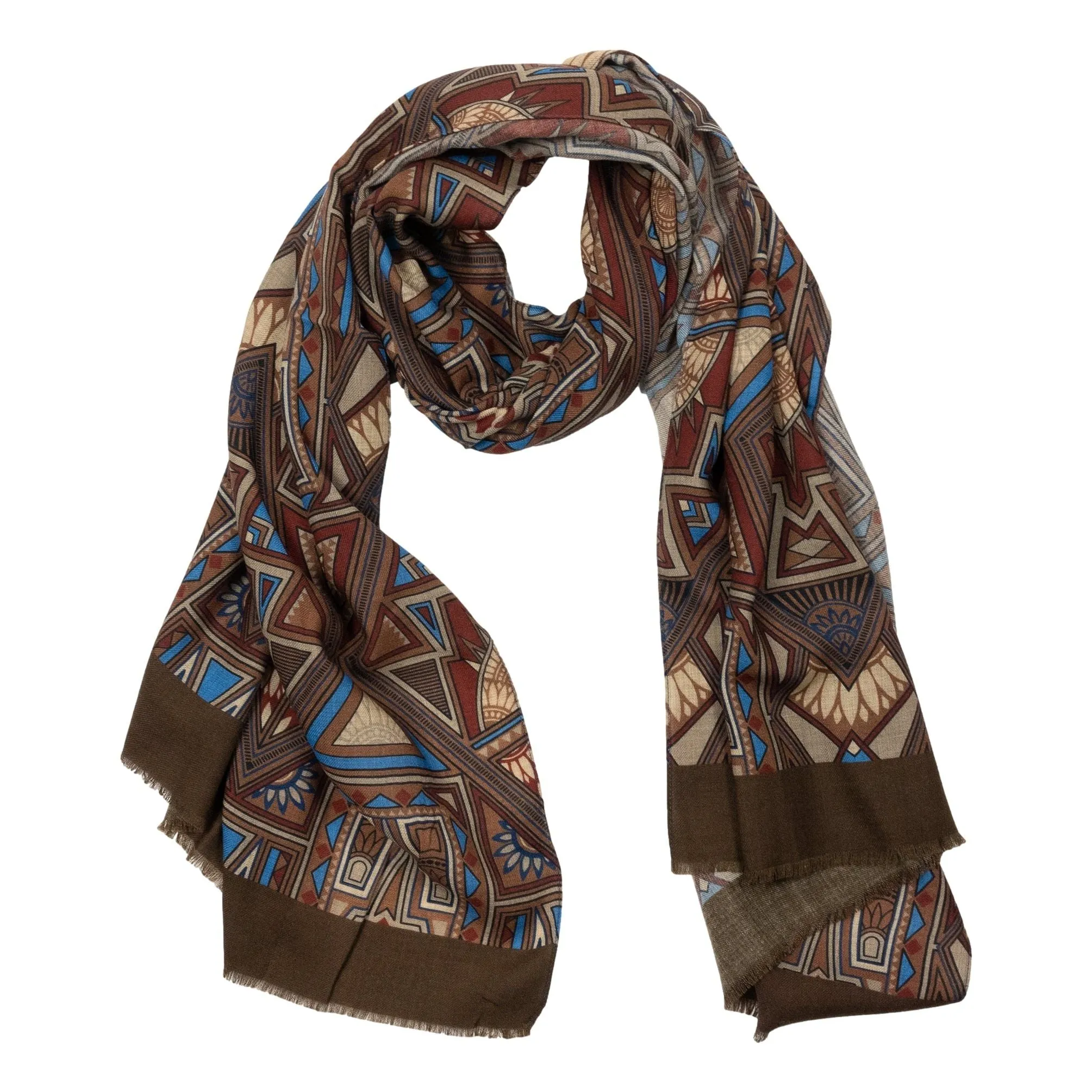 Mosaic Patterned Wool Scarf sold by The Andover Shop product image thumbnail 3