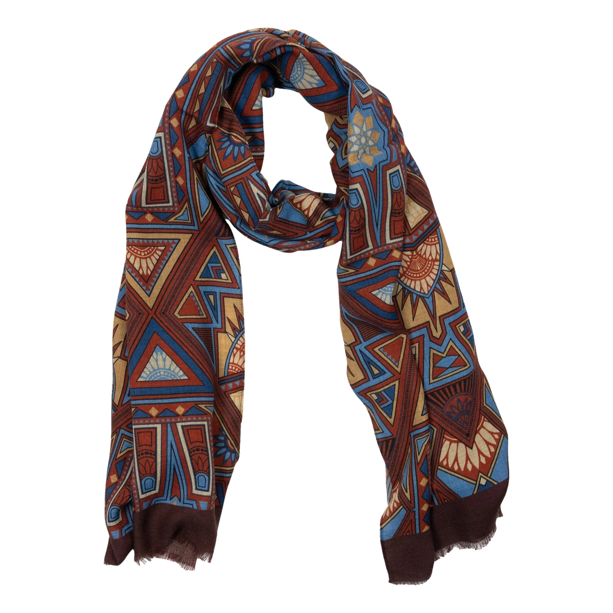 Mosaic Patterned Wool Scarf sold by The Andover Shop product image thumbnail 5