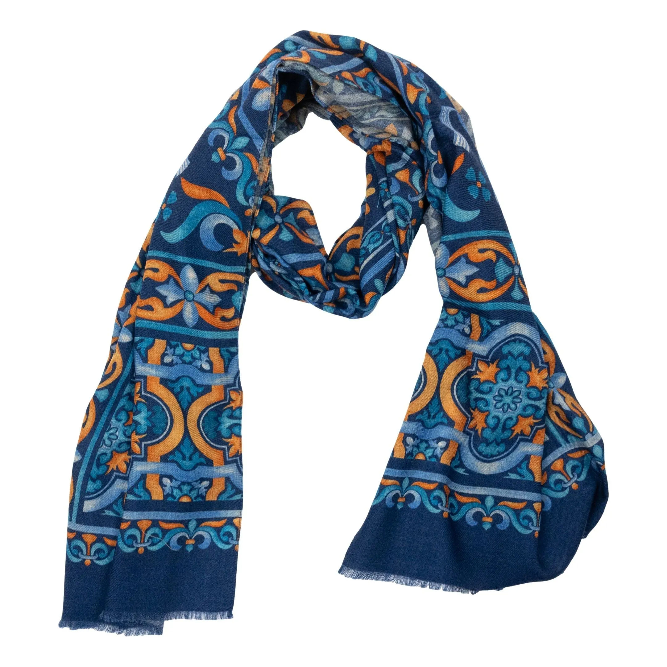 Horse with Patterned Edging Wool Scarf sold by The Andover Shop product image thumbnail 3