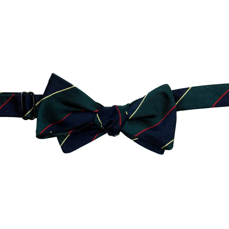 Navy and Green Southerland Stripe Bow Tie sold by The Andover Shop