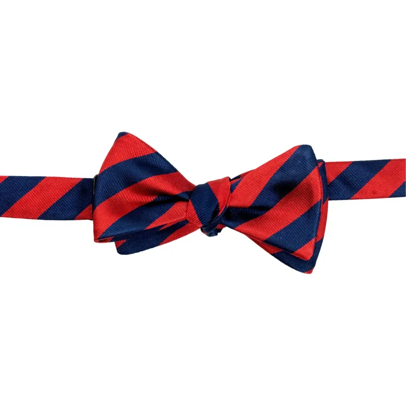 Red and Navy Bar Stripe Bow Tie sold by The Andover Shop