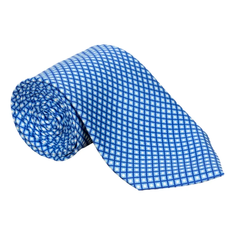 Diamond with White Dot Silk Tie made by The Andover Shop