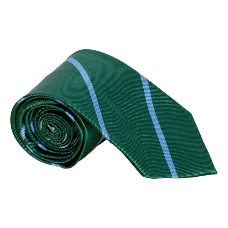 Green and Light Blue Silk Repp Stripe Tie made by The Andover Shop