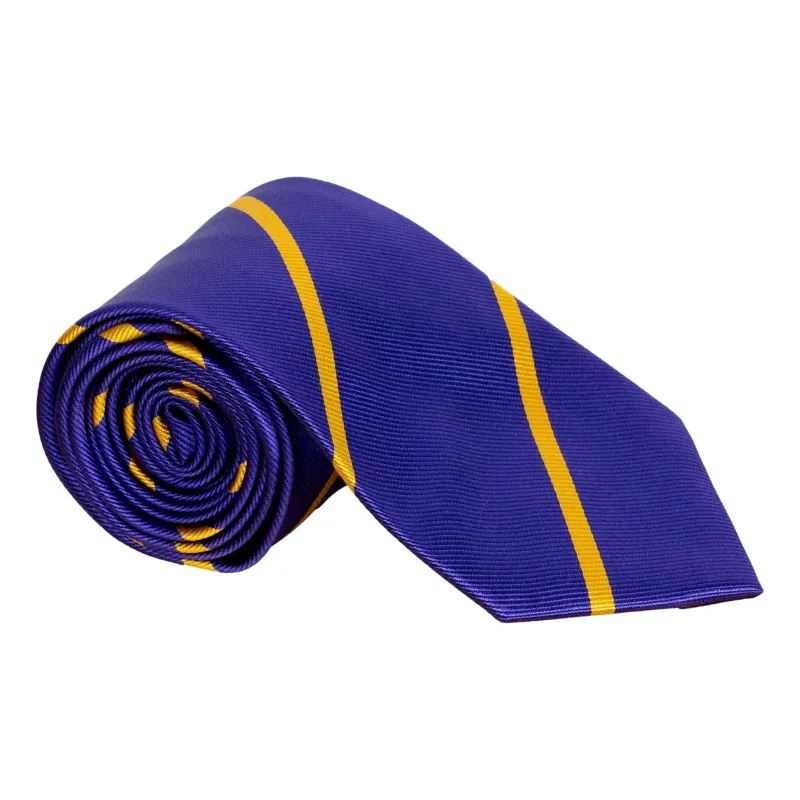 Purple and Gold Silk Repp Stripe Tie sold by The Andover Shop