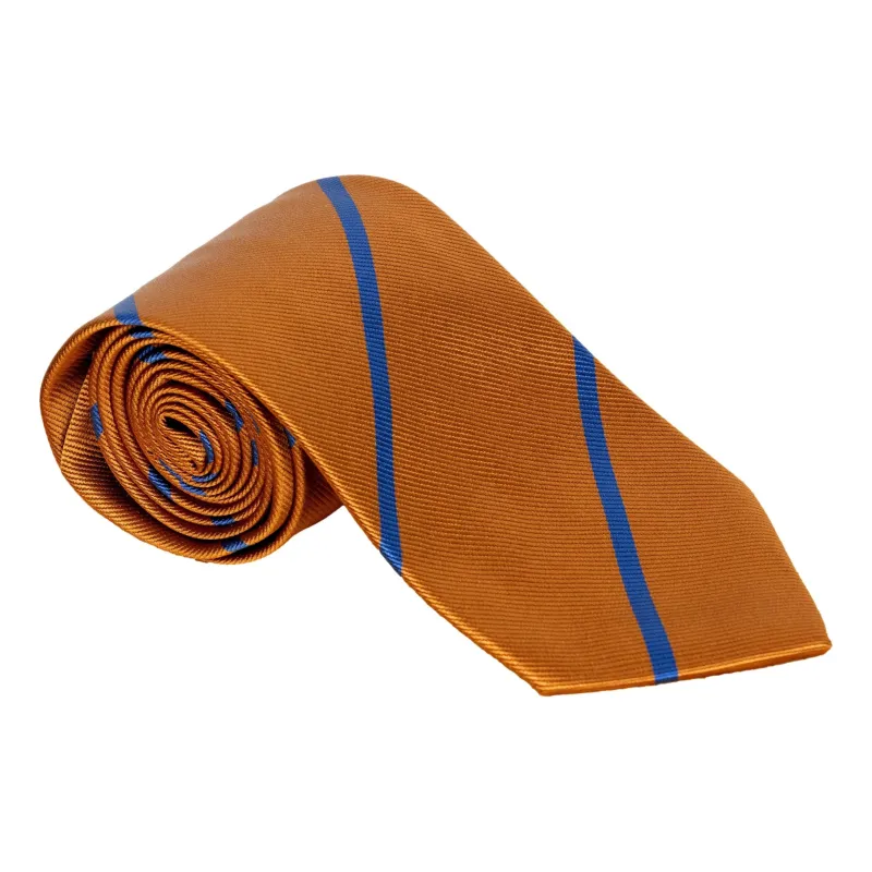 Rust and Blue Silk Repp Stripe Tie made by The Andover Shop