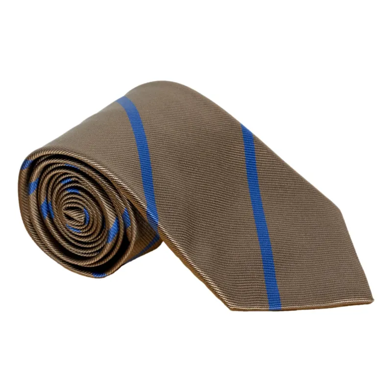 Brown and Blue Silk Repp Stripe Tie sold by The Andover Shop
