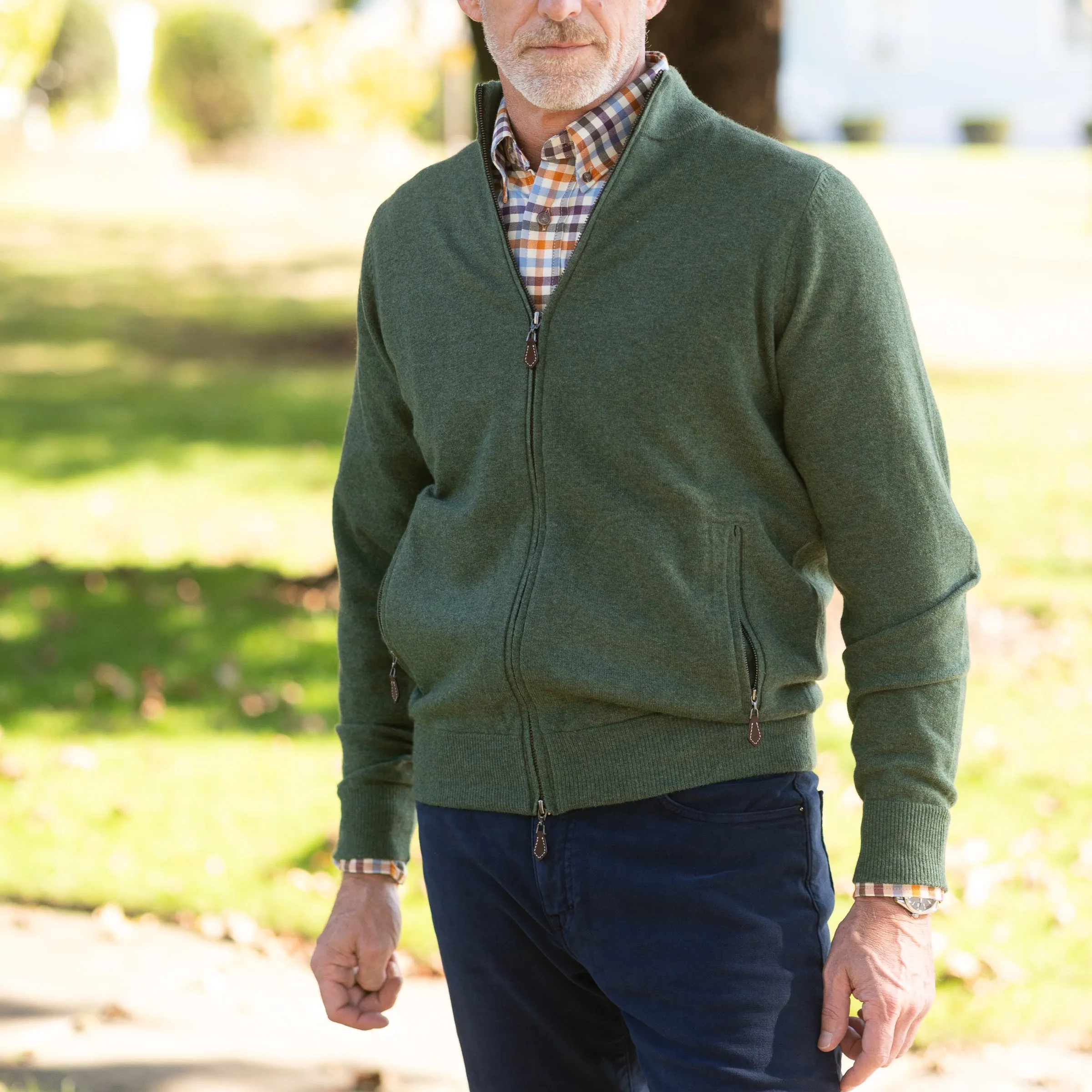 Midhurst Full Zip Geelong Lambswool Sweater sold by The Andover Shop product image thumbnail 4