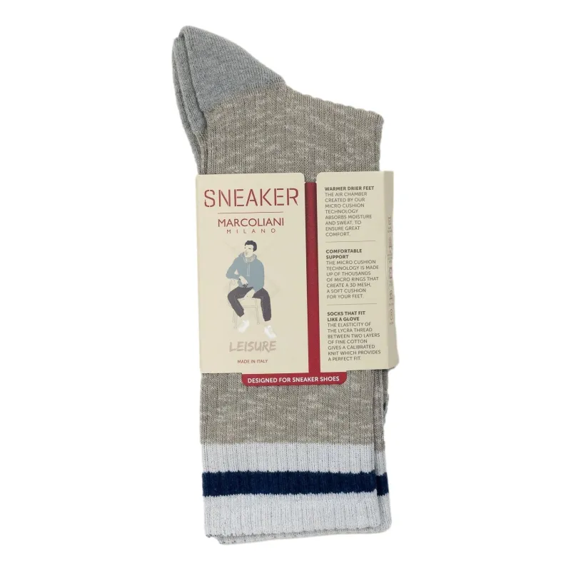 Preppy Stripe Cotton Mid-Calf Sneaker Sock sold by The Andover Shop