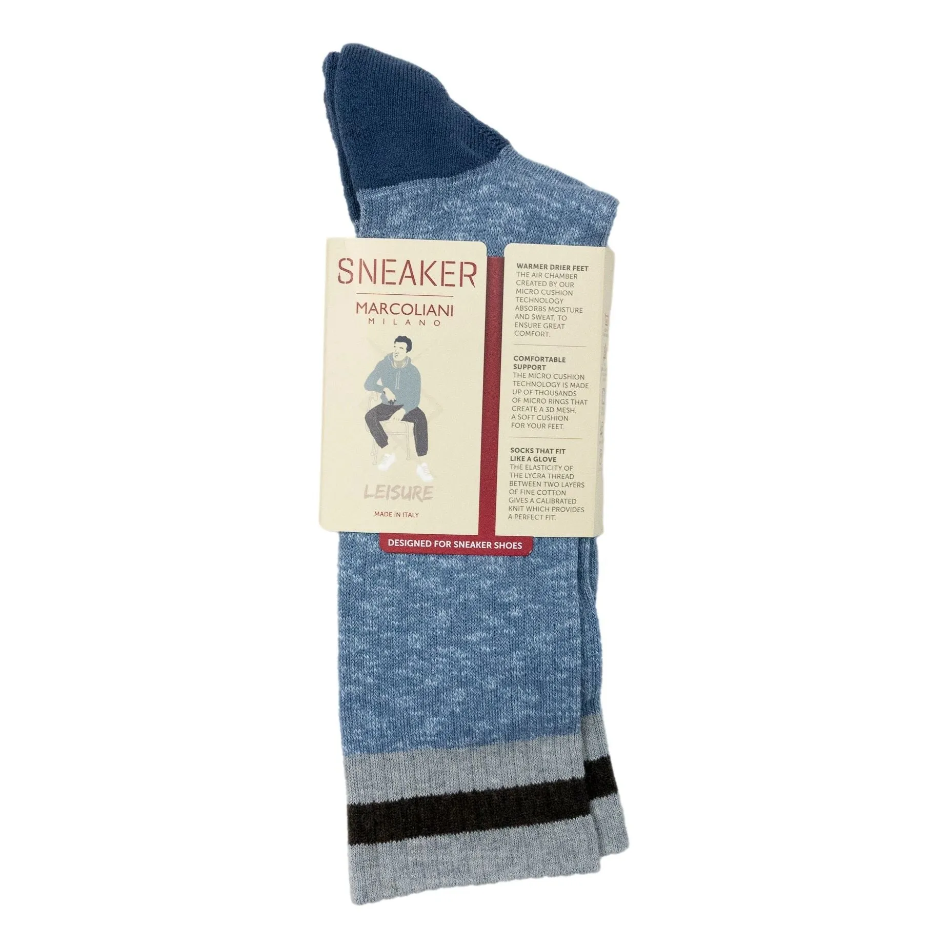 Preppy Stripe Cotton Mid-Calf Sneaker Sock sold by The Andover Shop product image thumbnail 2