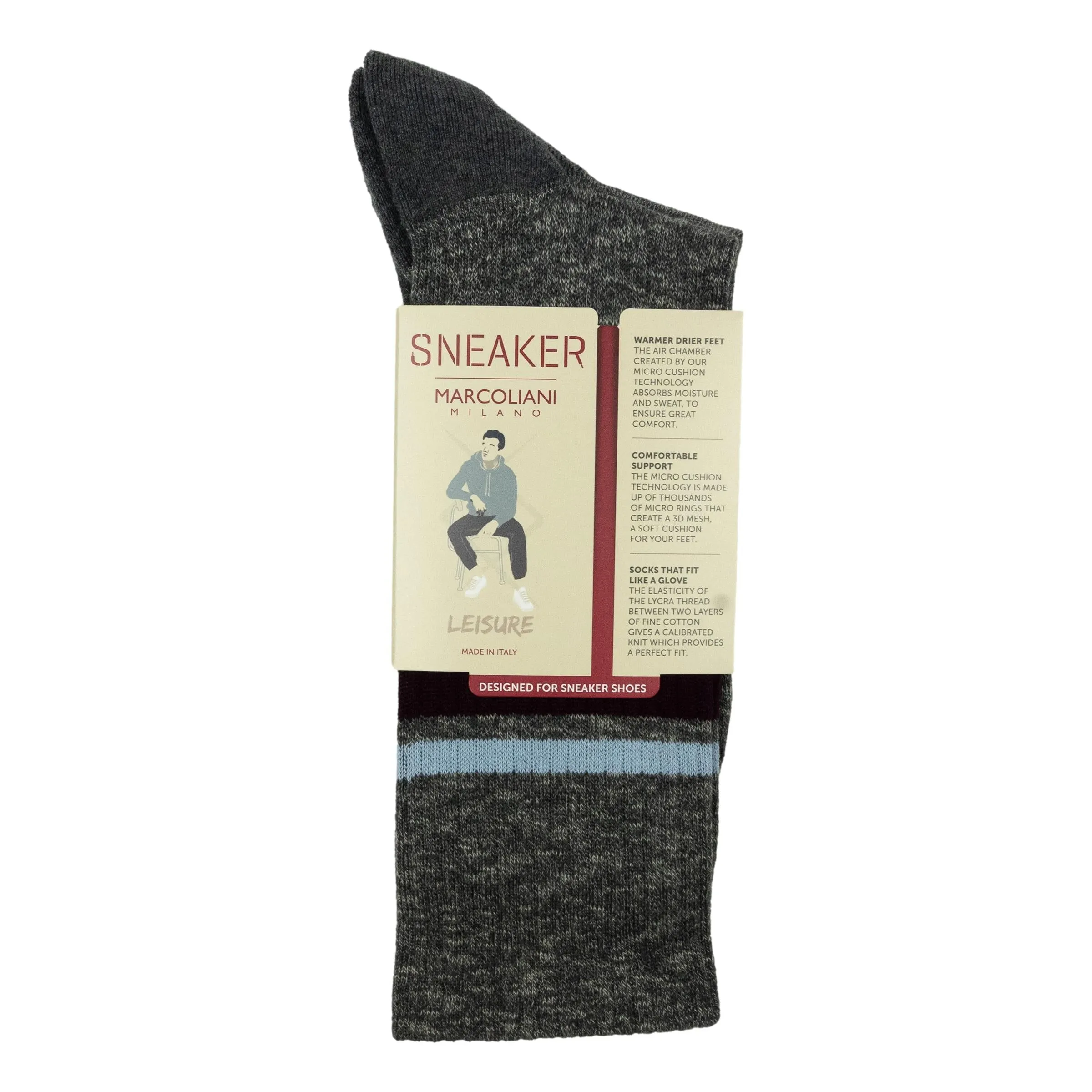 Preppy Stripe Cotton Mid-Calf Sneaker Sock sold by The Andover Shop product image thumbnail 5