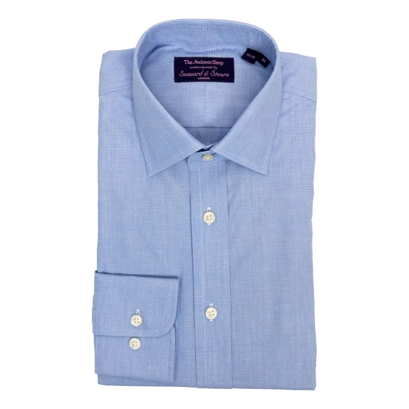Blue End-on-End Spread Collar Dress Shirt sold by The Andover Shop