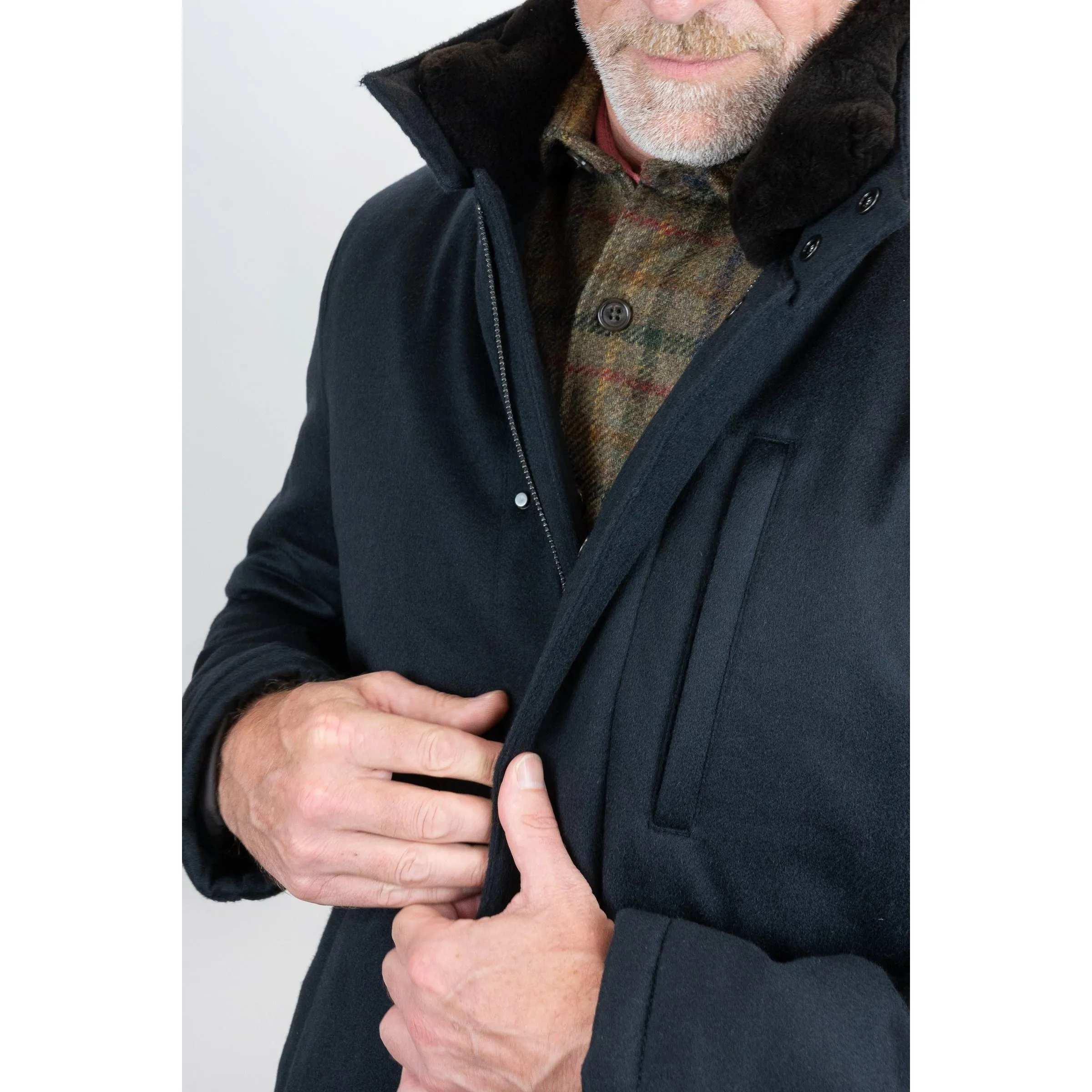 Storm System Cashmere Coat with Shearling Trim sold by The Andover Shop product image thumbnail 4