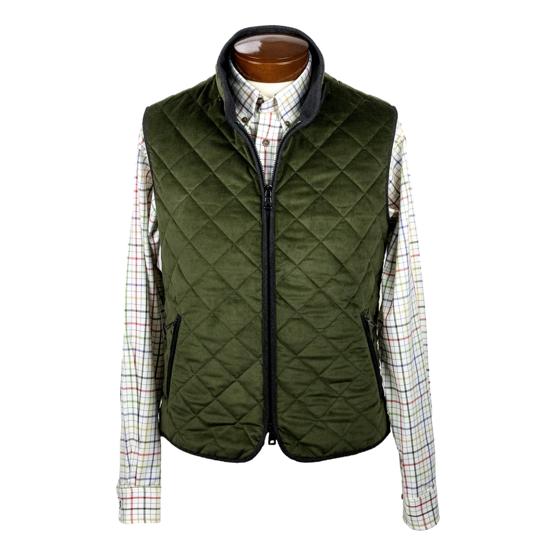 Olive Corduroy Waterville Vest sold by The Andover Shop