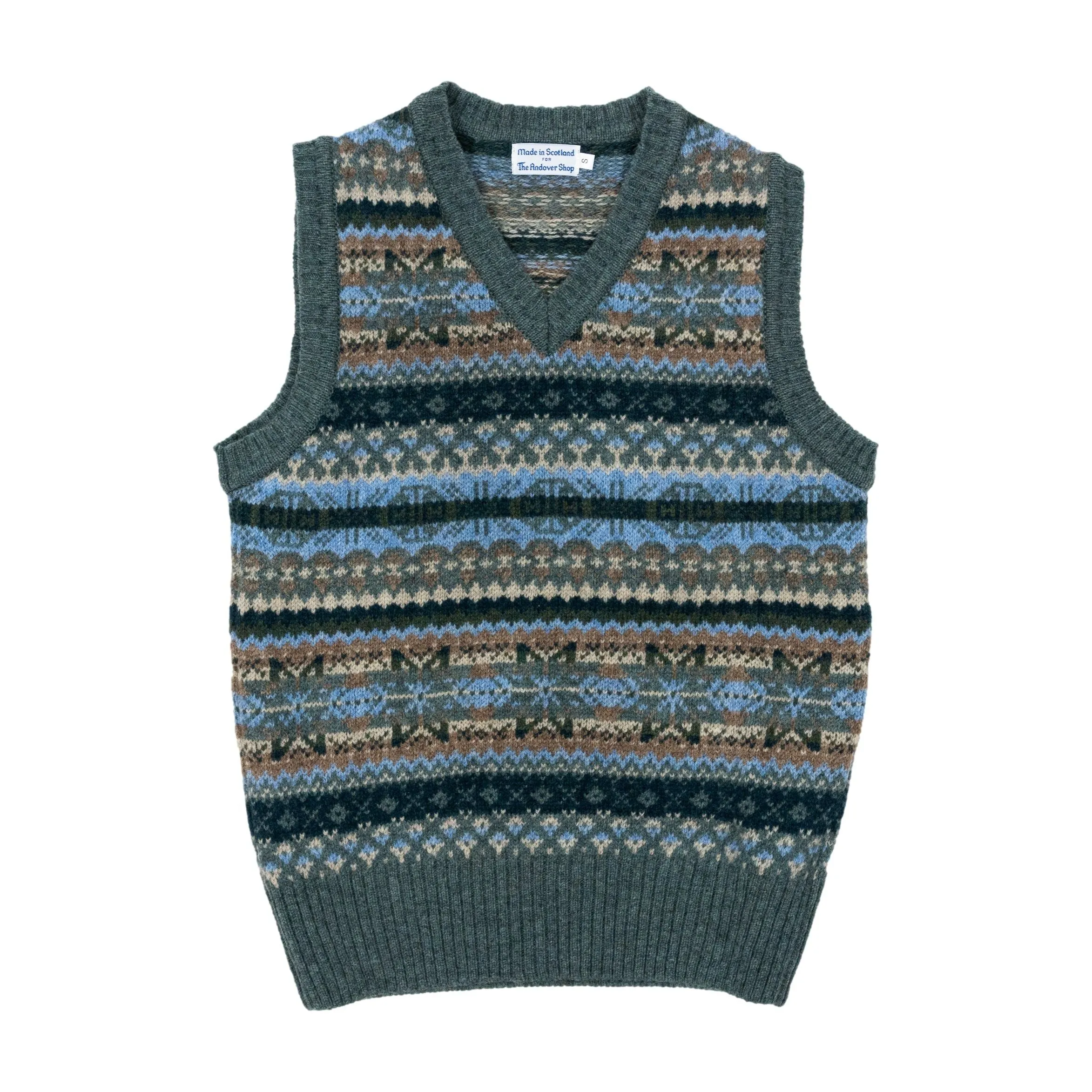 100% Wool Fairisle V-Neck Sweater Vest sold by The Andover Shop product image thumbnail 4