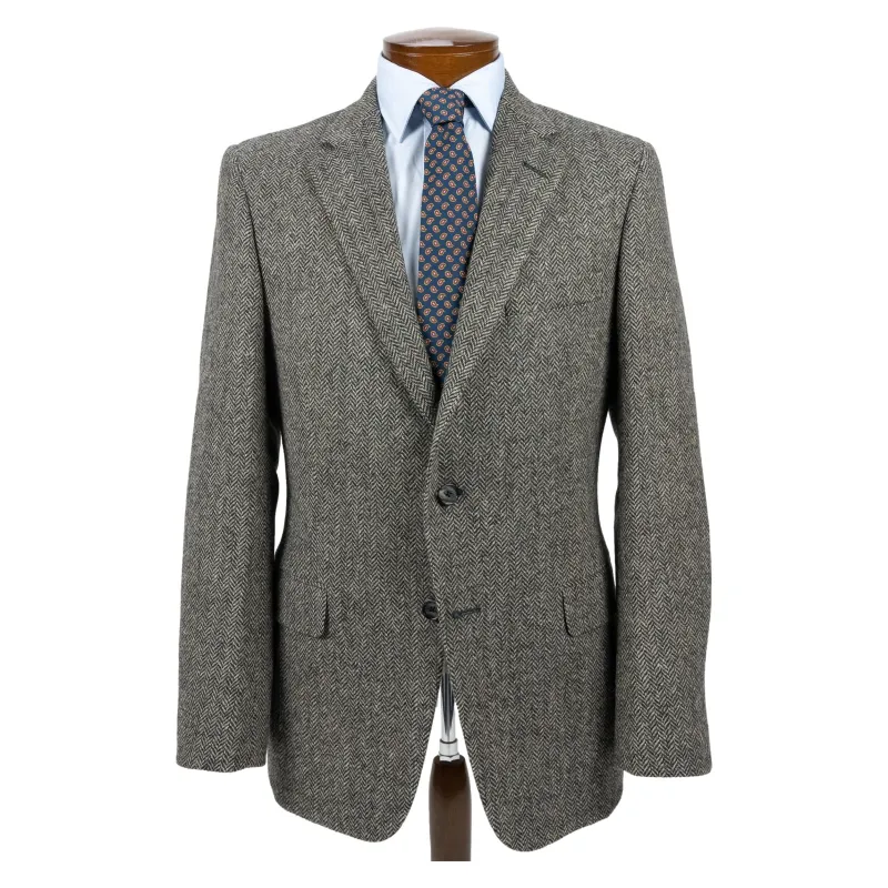 Classic Charcoal Herringbone Shetland Wool Sport Coat sold by The Andover Shop