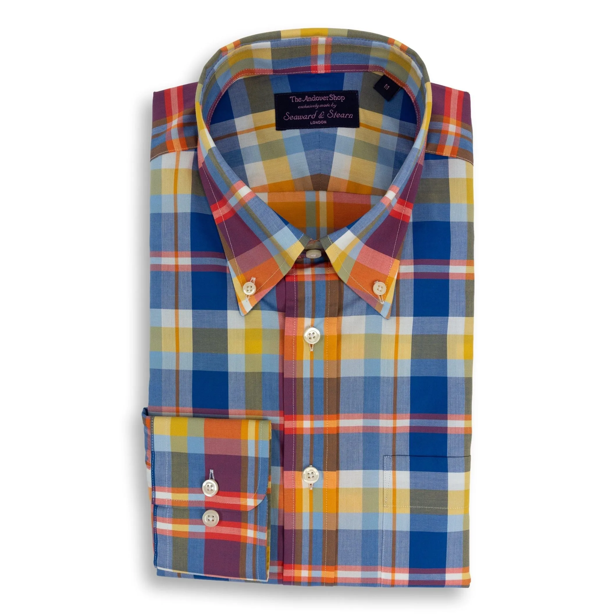 Orange and Blue Summer Plaid Sport Shirt sold by The Andover Shop