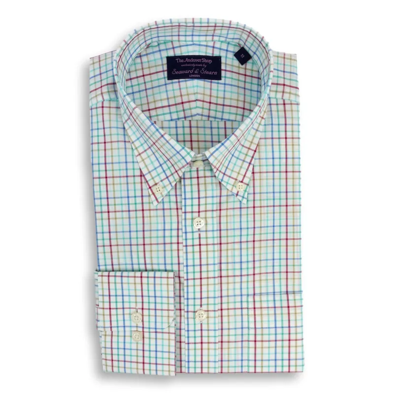Teal, Red, Blue, and Tan Tattersall Sport Shirt sold by The Andover Shop