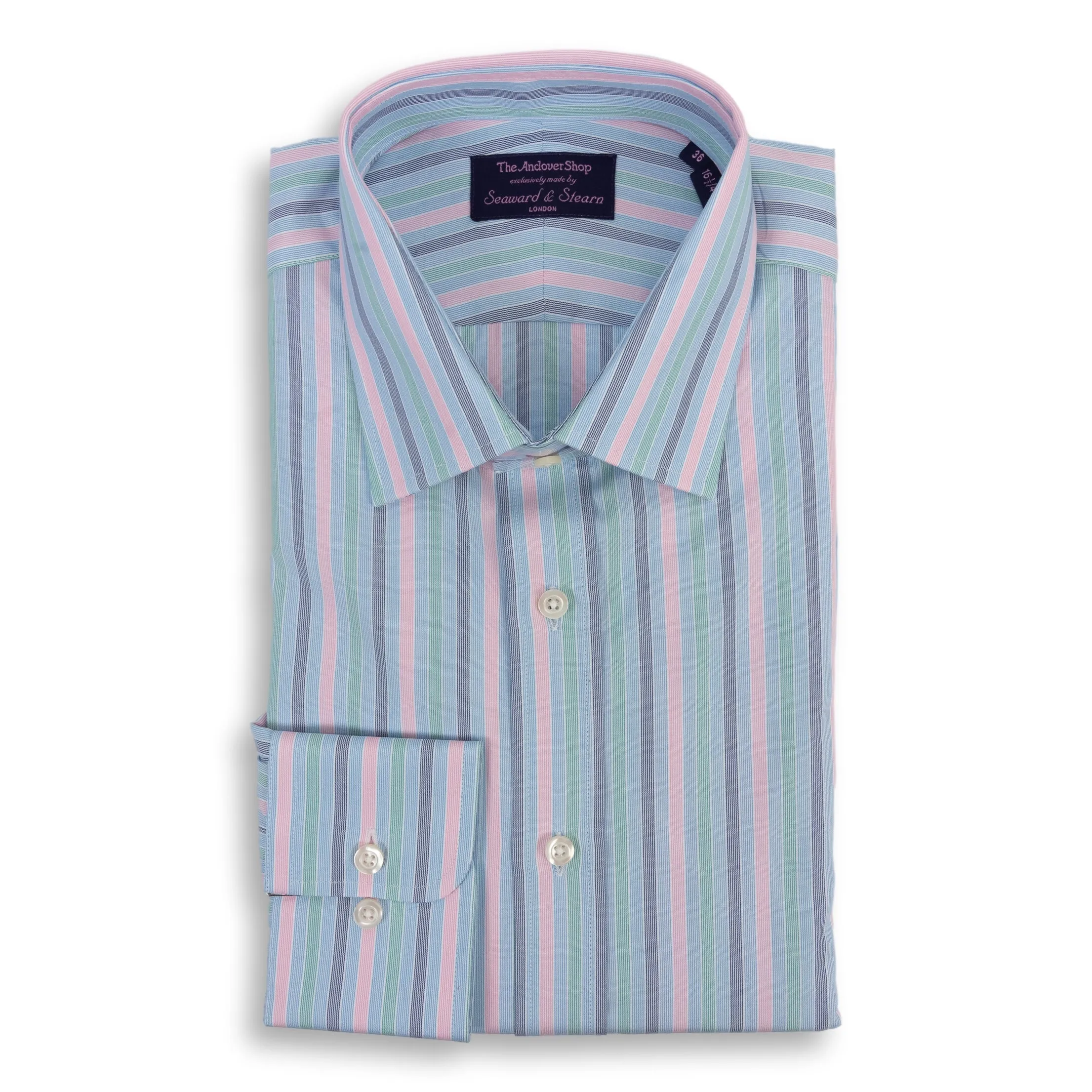 Multi-Color Fun Stripe Spread Collar Dress Shirt sold by The Andover Shop