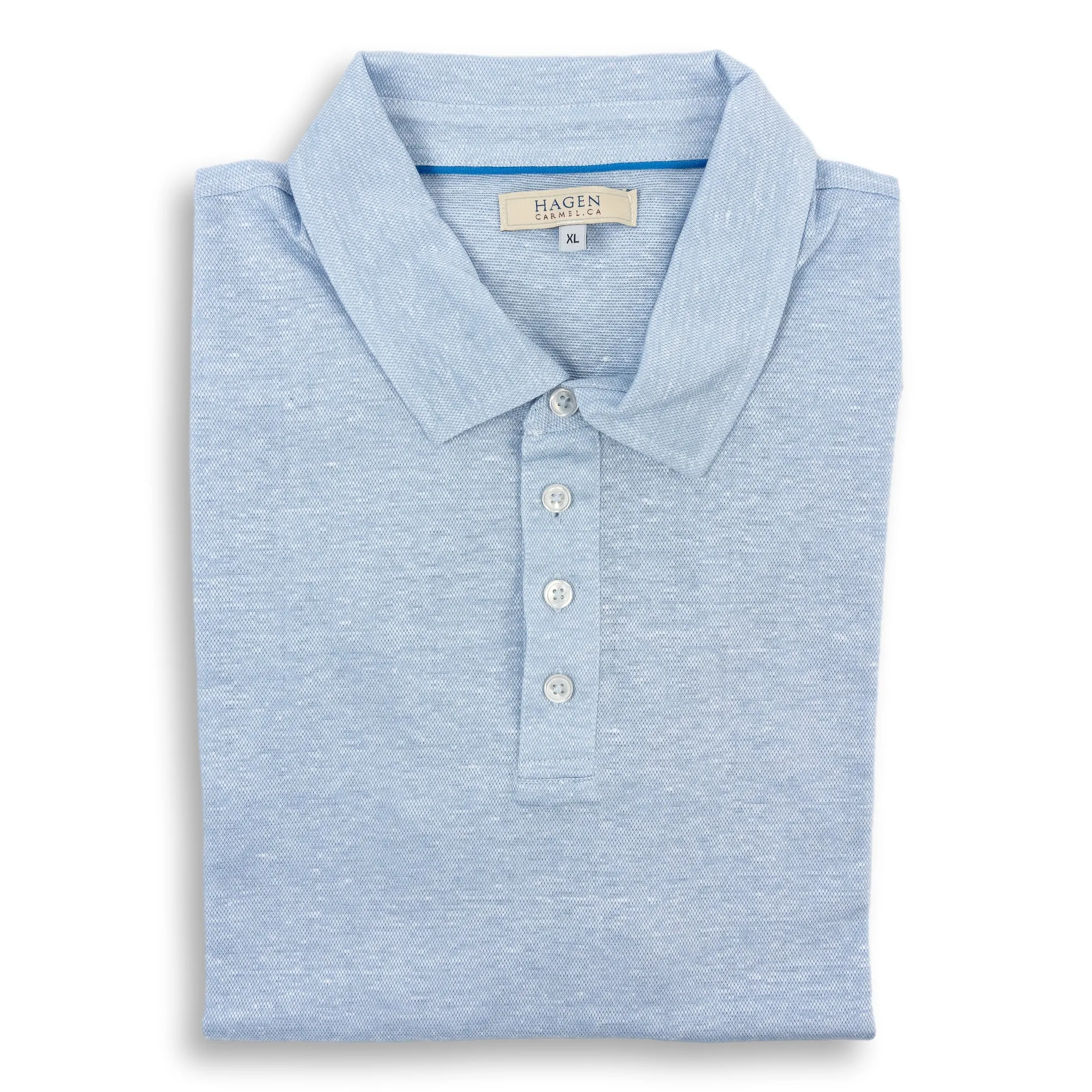 Cotton and Linen Blend Pique Polo sold by The Andover Shop product image thumbnail 5