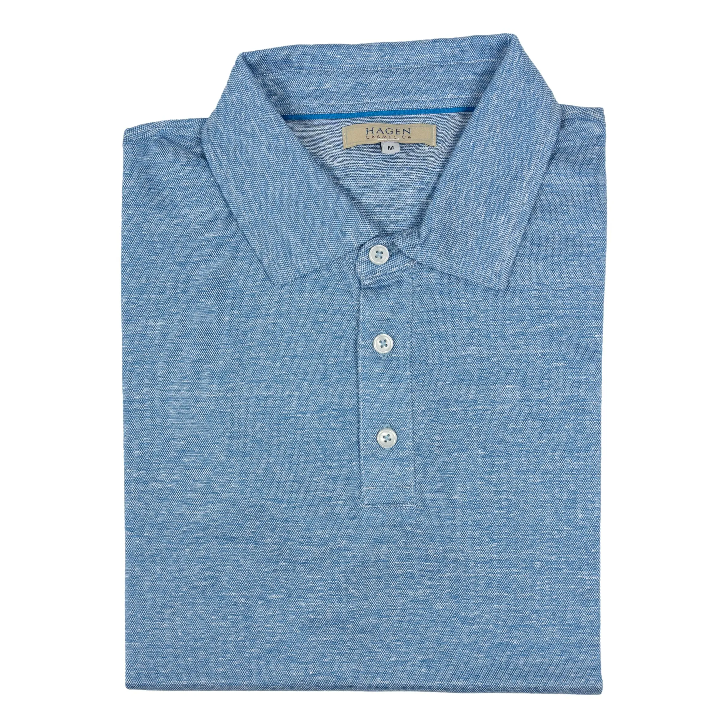 Cotton and Linen Blend Pique Polo sold by The Andover Shop
