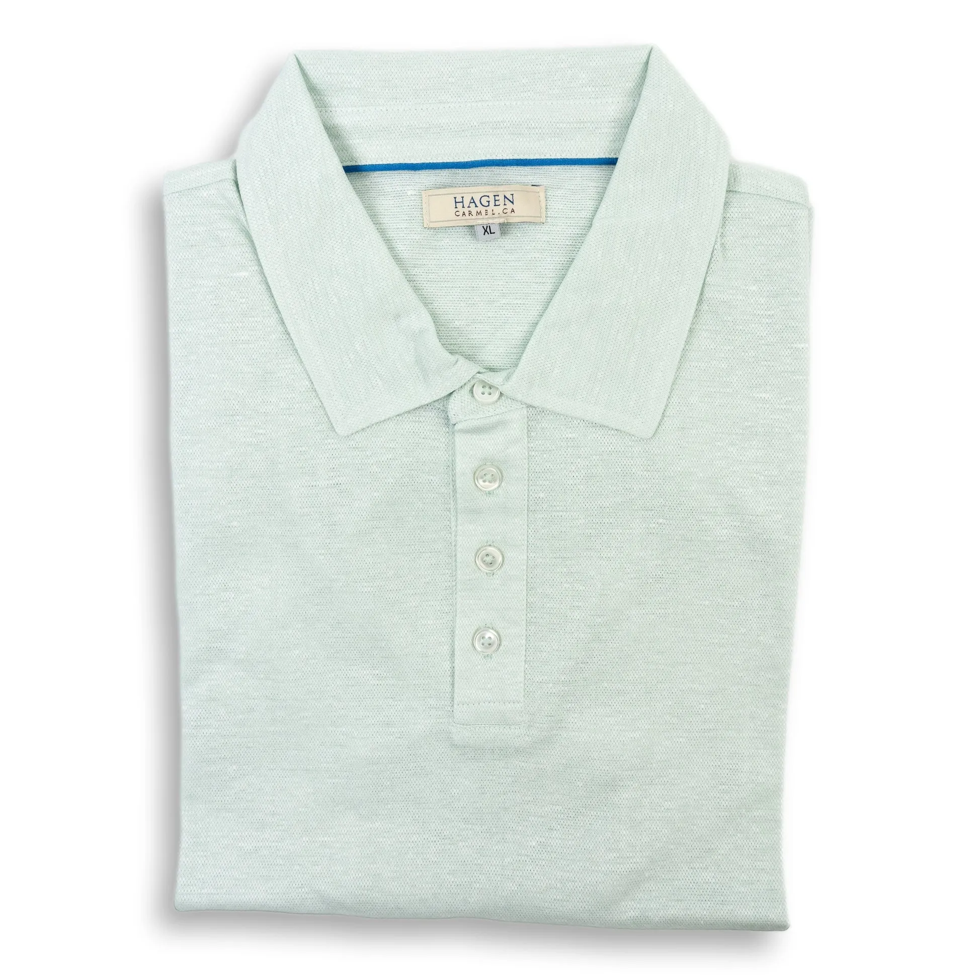 Cotton and Linen Blend Pique Polo sold by The Andover Shop product image thumbnail 4