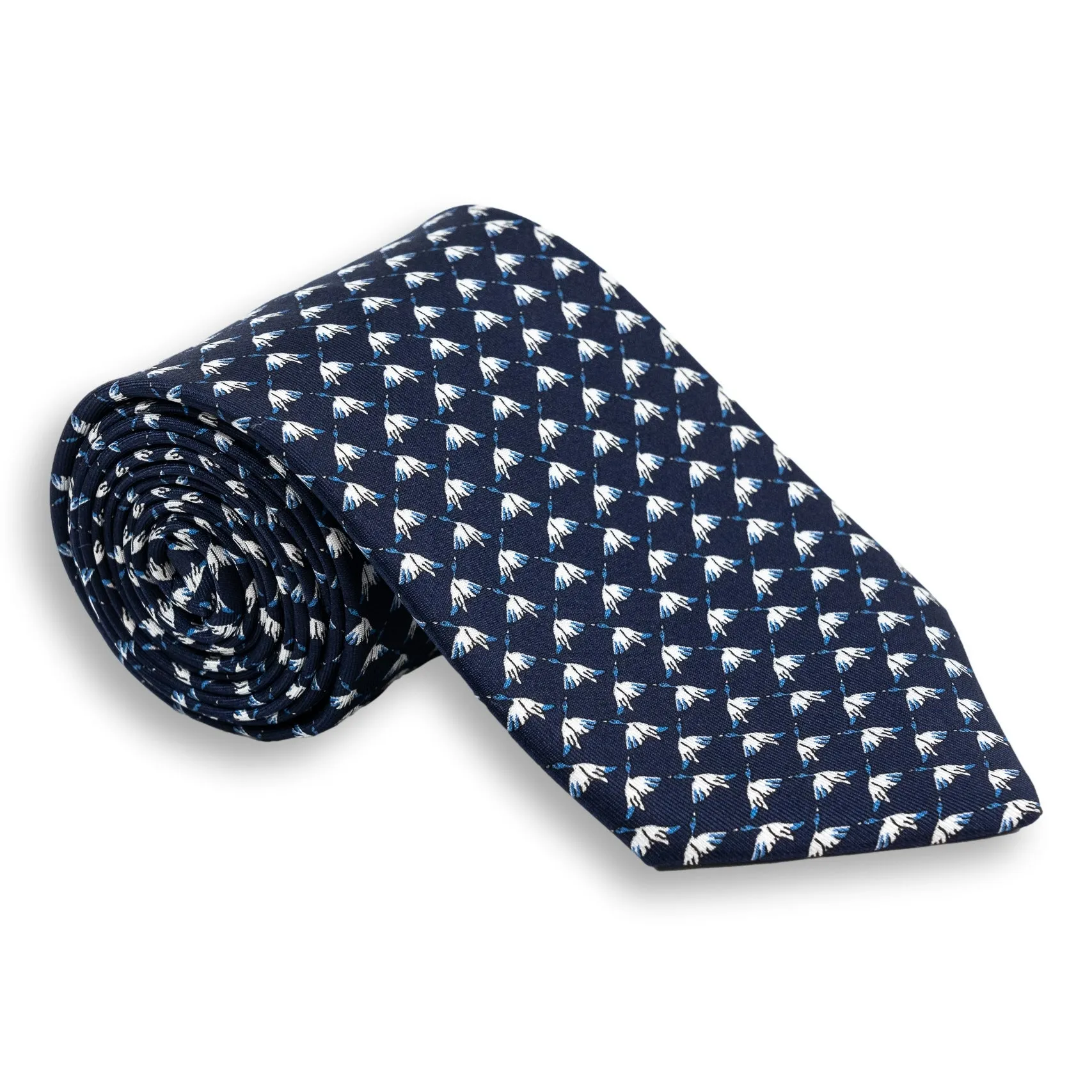 Flying Duck Pattern Silk Print Tie sold by The Andover Shop